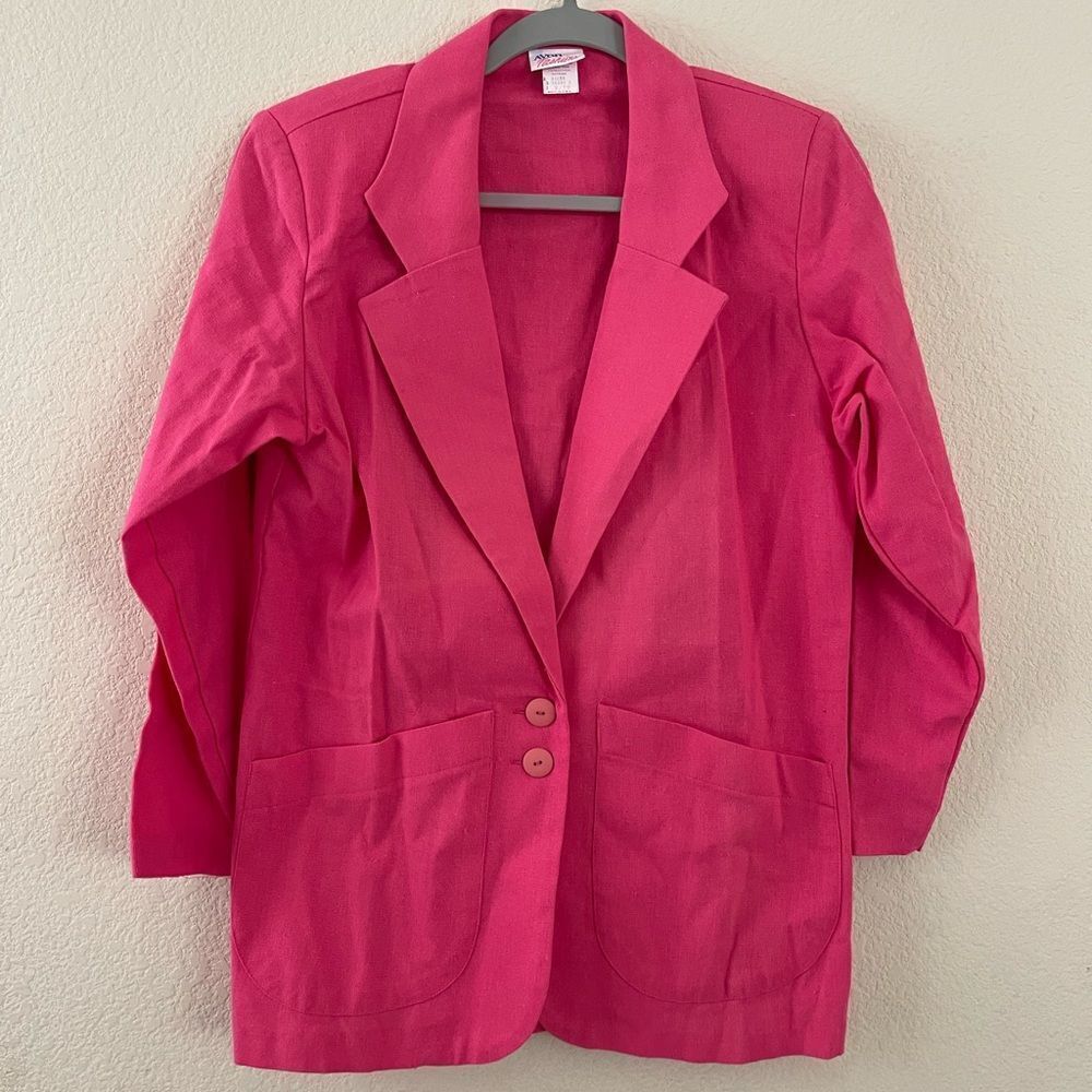 Vintage Avon 100% cotton bright pink blazer